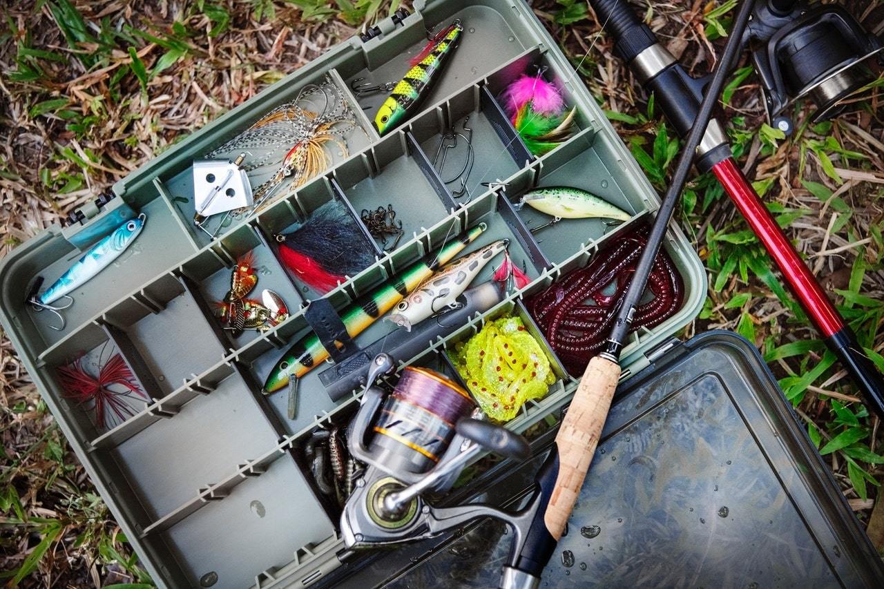 Tackle box with fishing lures
